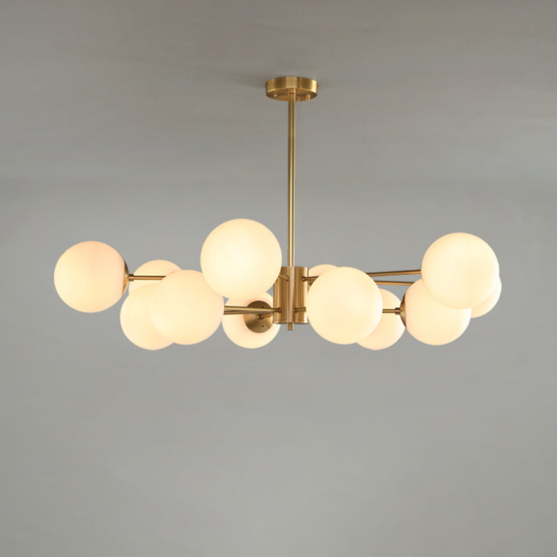 Metal Ceiling Hanging Lights Modernist Chandelier Light Fixture with Glass Shade
