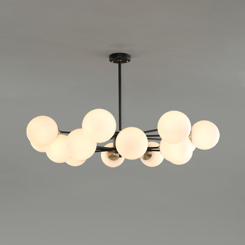 Metal Ceiling Hanging Lights Modernist Chandelier Light Fixture with Glass Shade