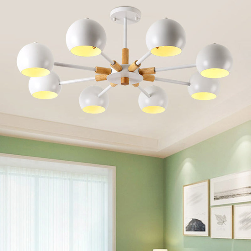 Macaron Domed Shaped Chandelier Light Metallic Lighting Fixture for Living Room