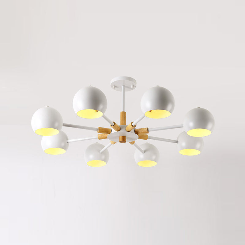 Macaron Domed Shaped Chandelier Light Metallic Lighting Fixture for Living Room