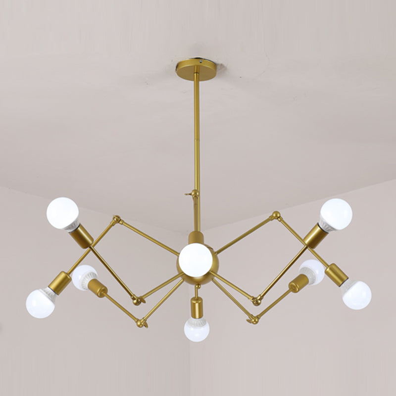 Spider Chandelier Lighting Fixtures Industrial Multi-Head Suspension Light for Living Room
