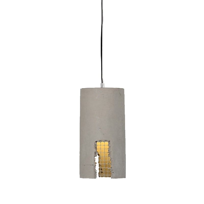 Gray Cement Hanging Light Fixtures Simplicity Suspension Pendant for Bedroom