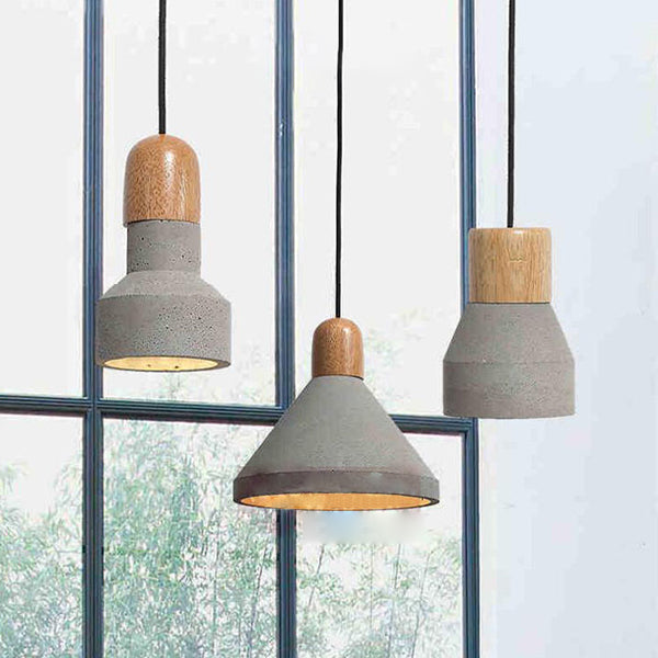 Grey Cement Pendant Light Modernist Suspension Pendant for Bedroom Foyer