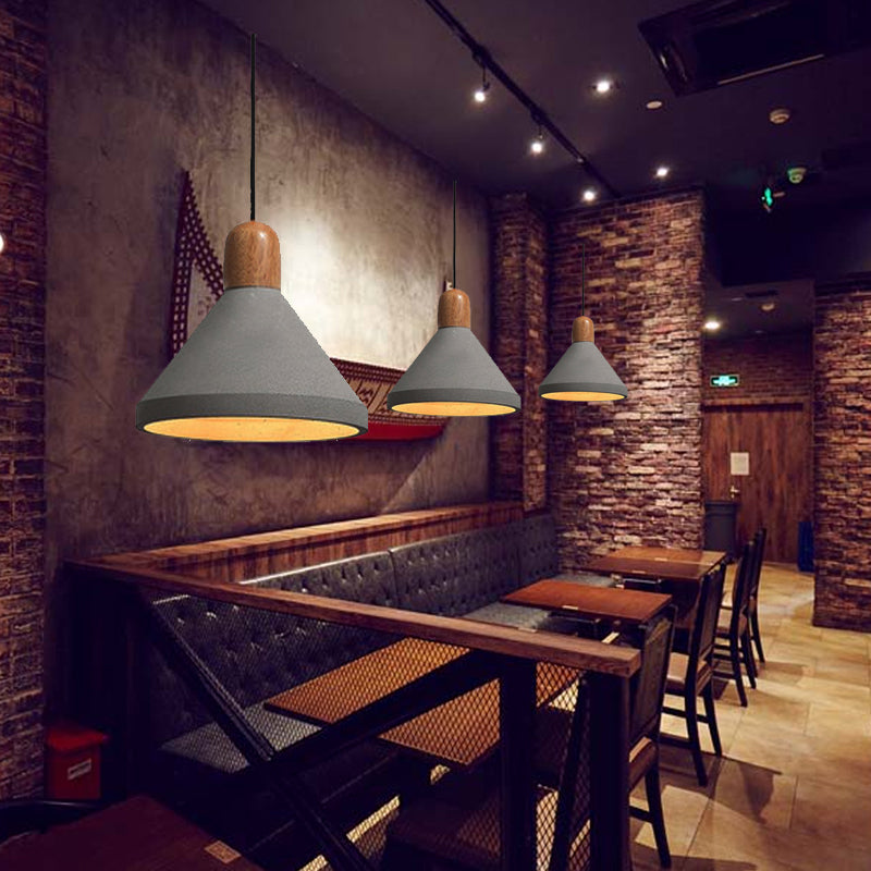 Grey Cement Pendant Light Modernist Suspension Pendant for Bedroom Foyer