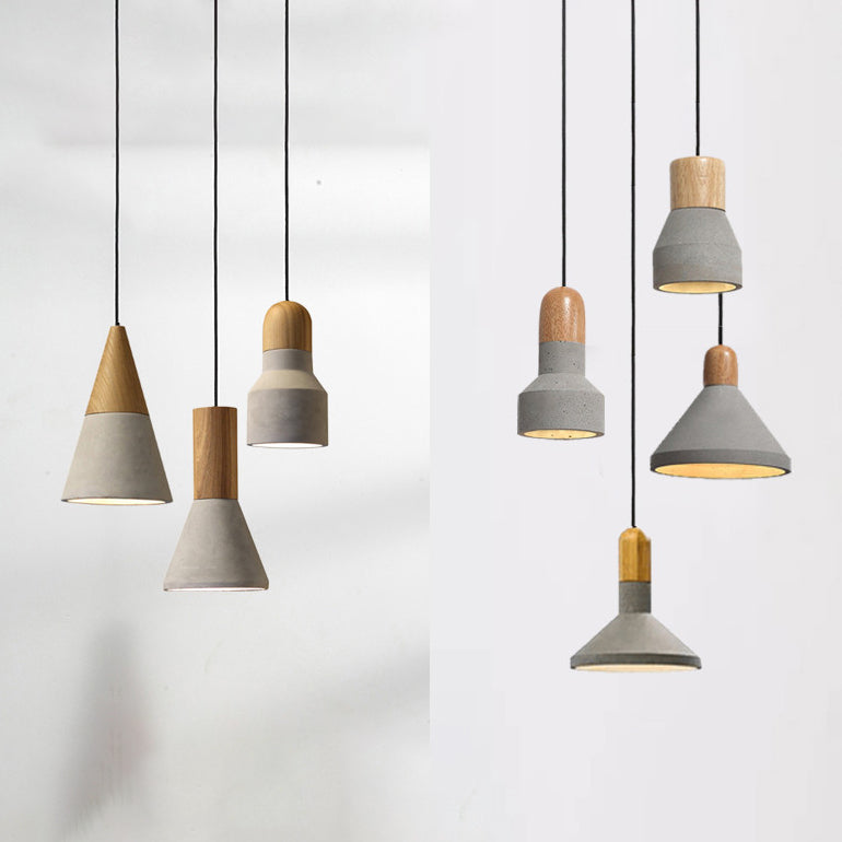 Grey Cement Pendant Light Modernist Suspension Pendant for Bedroom Foyer