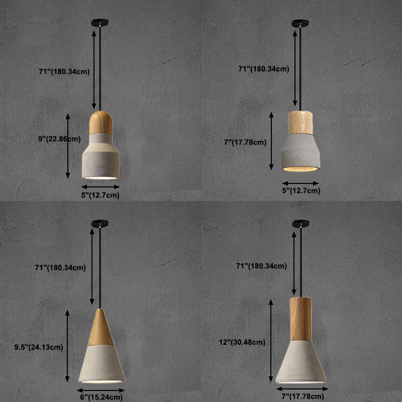 Grey Cement Pendant Light Modernist Suspension Pendant for Bedroom Foyer