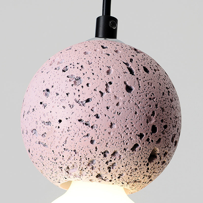 1 Light Stone Pendant Light Modern Minimalist Suspension Lighting for Bedroom