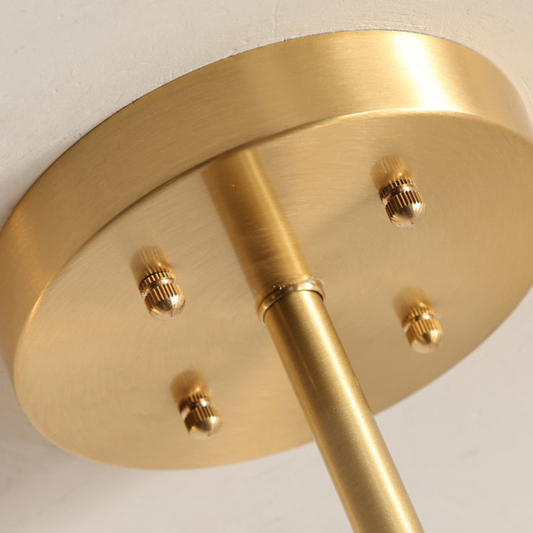 Clear Glass Suspension Lamp Fixture Modern Minimalist Island Light in Brass