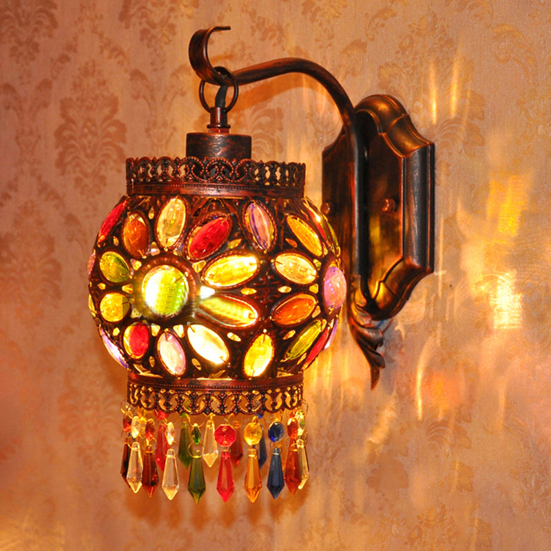 Metal Global Wall Lamp Sconce Sconce Vintage 1 Testa Sallo Apparecchio di illuminazione da parete in ruggine