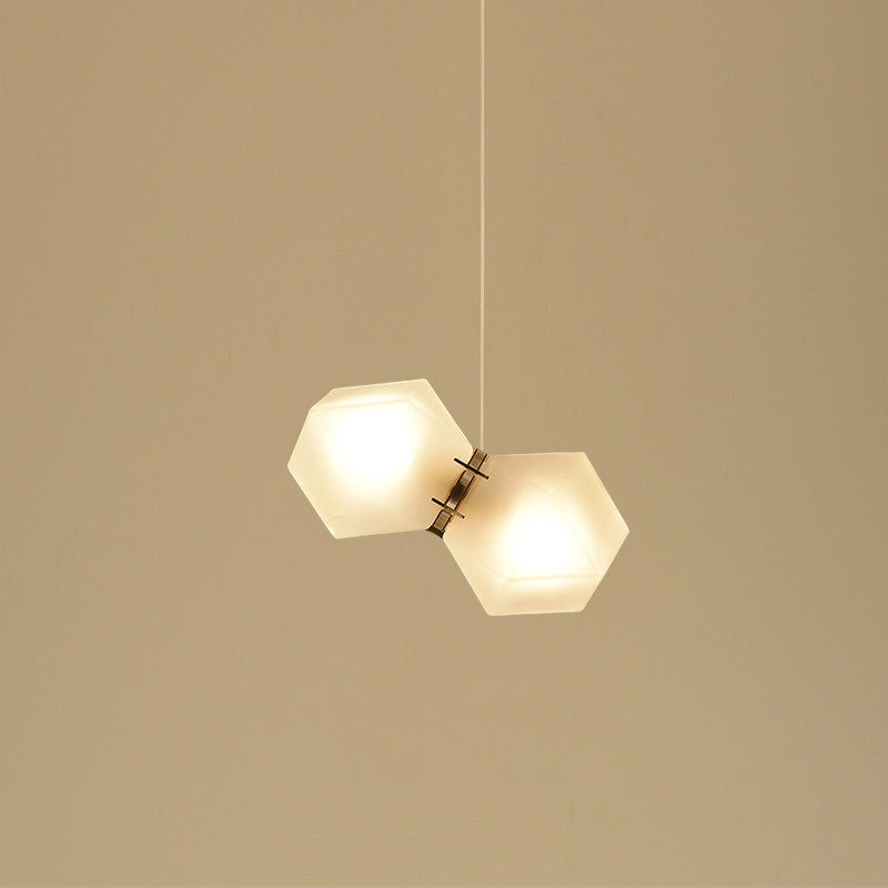 Frosted Glass Island Lighting Artistic Dining Room Suspension Light in Gold