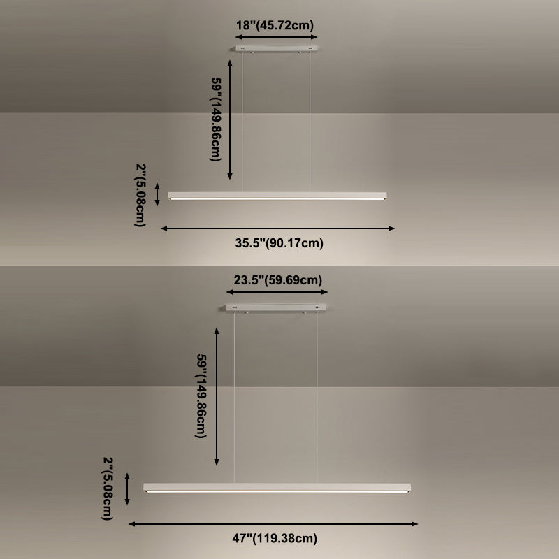 LED Modern eenvoudig hangende lichte rechthoek hanglamp met een hanglamp voor eetkamer