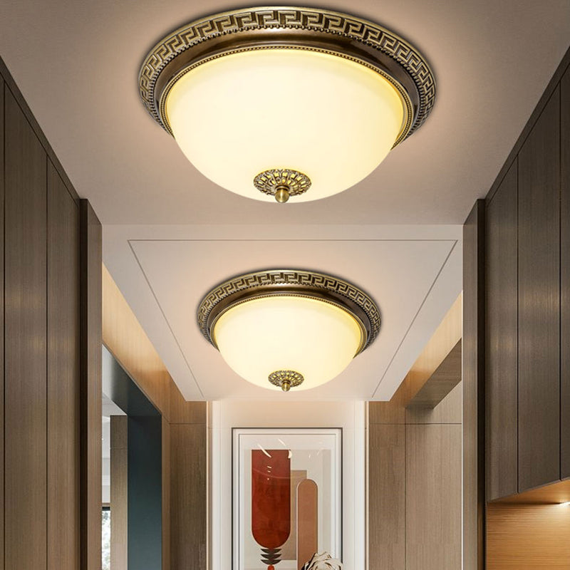 Lampada da incasso rotonda Lampada da incasso tradizionale impermeabile con paralume in vetro