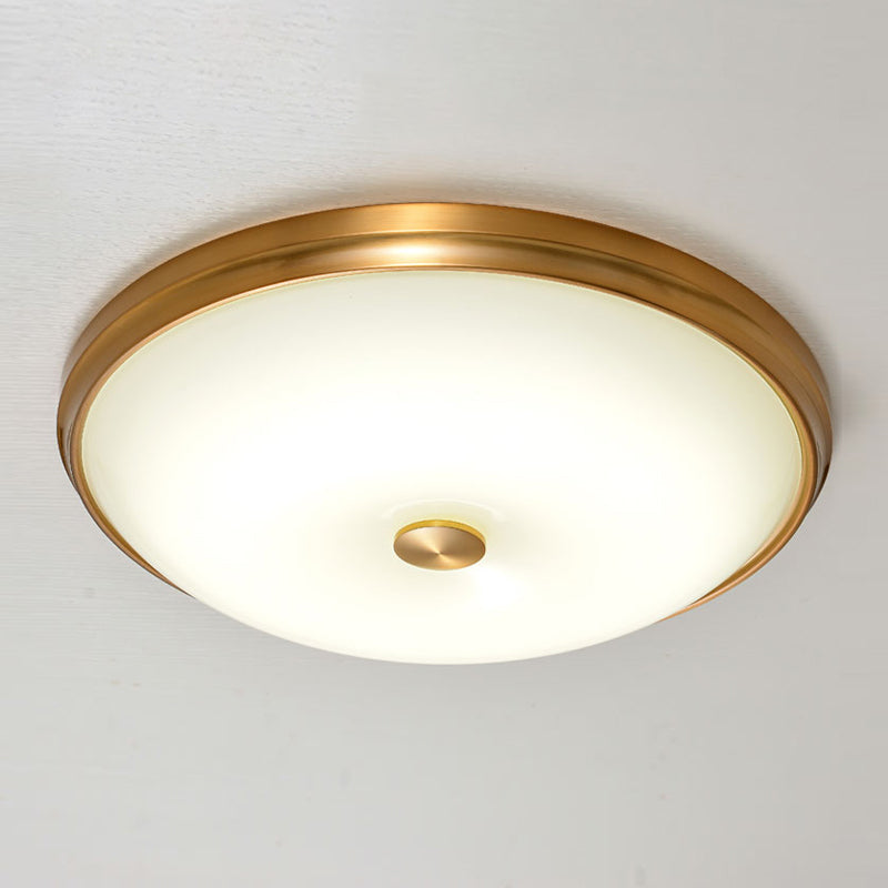 Round Flush Mount Light Traditional Waterproof Flush Mount Light with Glass Shade