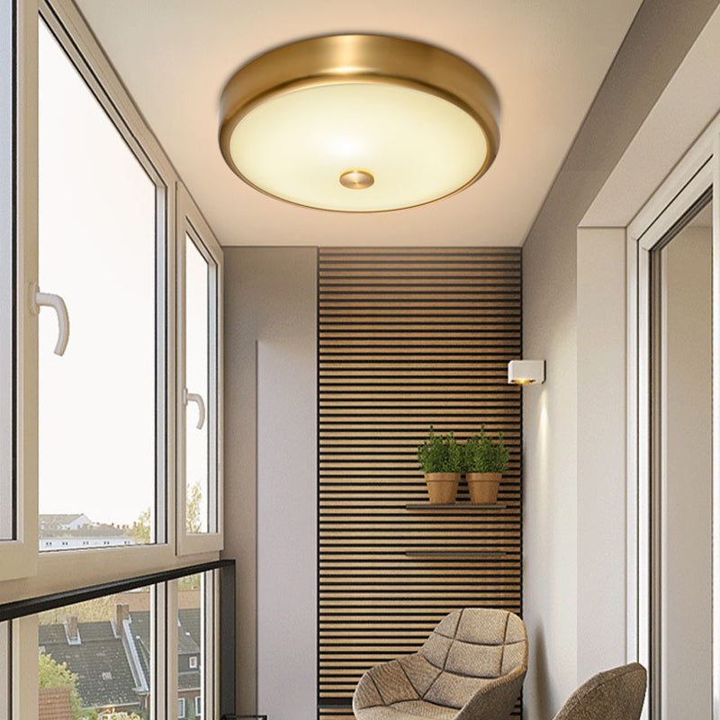 Lampada da incasso rotonda Lampada da incasso tradizionale impermeabile con paralume in vetro