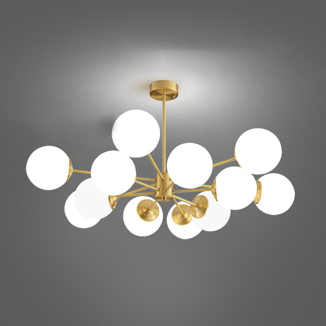 Globe kroonluchter verlichtingsarmaturen Designer Style Multi-Hoofd Suspension Light met witte glazen schaduw