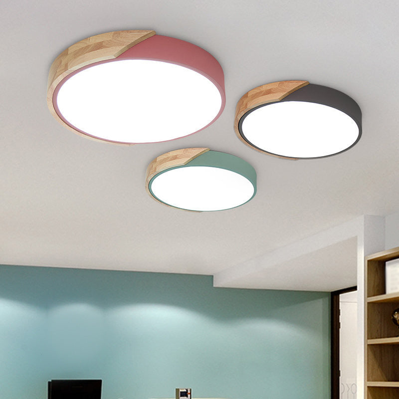 Modern Macaroon Geometric LED Massimale Lampada Ferro 1 Light Flush Mount per Bedroom