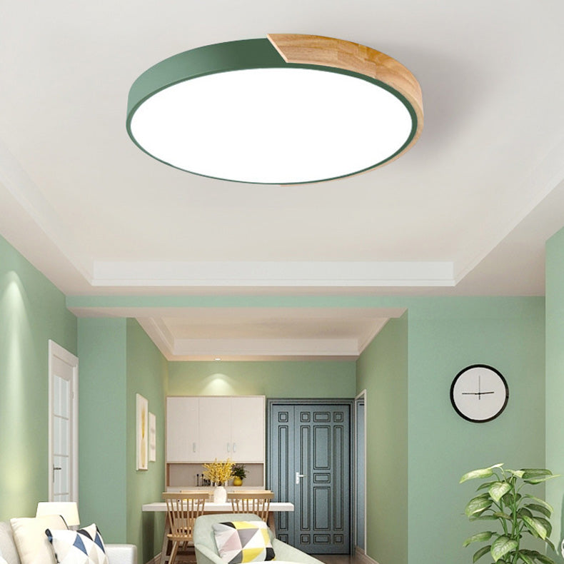 Modern Macaroon Geometric LED Massimale Lampada Ferro 1 Light Flush Mount per Bedroom