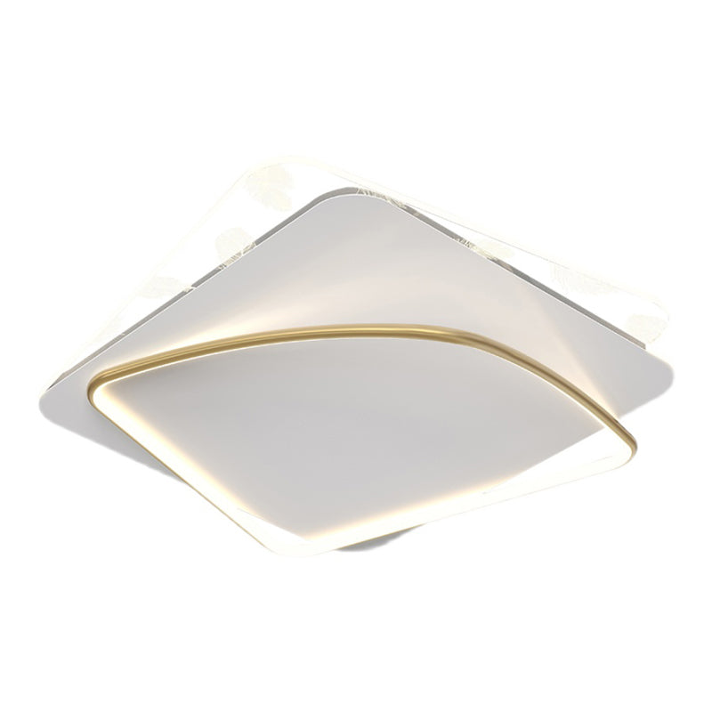 Acrylic Feather LED Flush Mount in Modern Artistic Style Aluminium Geometric Ceiling Fixture