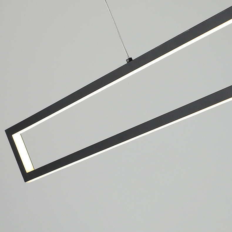 Lustre de l'île rectangle lustre moderne en métal suspendu