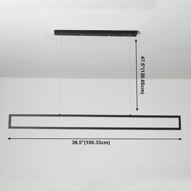 Rechthoek eiland kroonluchter licht modern metalen hangende kroonluchter