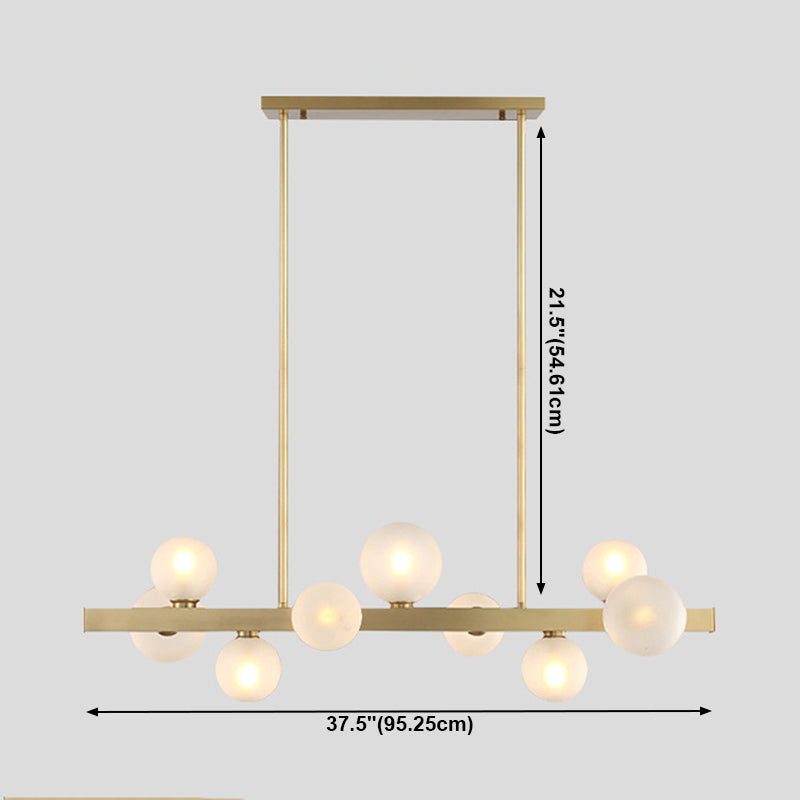 Sphere Island Lighting Contemporary Glass Island Kroonluchter in gouden afwerking