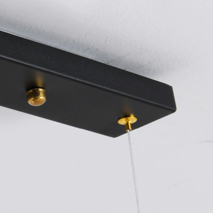 Contemporary Geometric Island Lights Aluminum Island Chandelier in Black