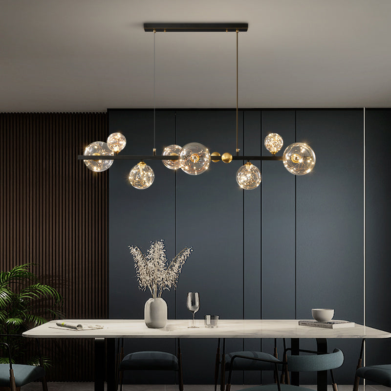 Contemporary Sphere Pendant Lights Glass Island Chandelier for Dining Room