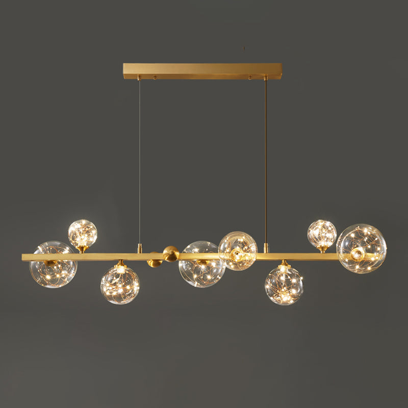 Sphère contemporaine Pendante Lights Glass Island Chandelier pour salle à manger