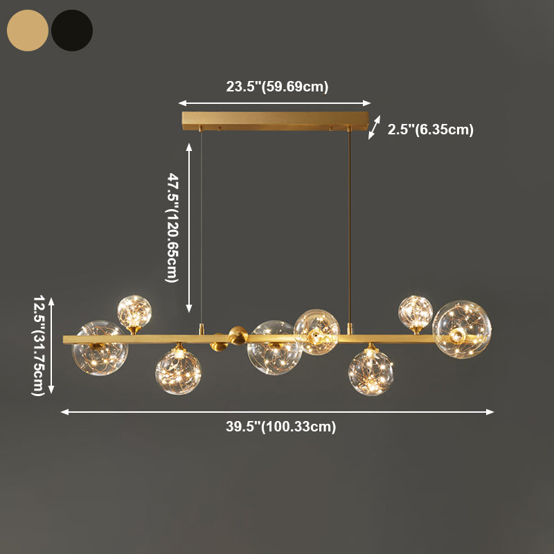 Contemporary Sphere Pendant Lights Glass Island Chandelier for Dining Room