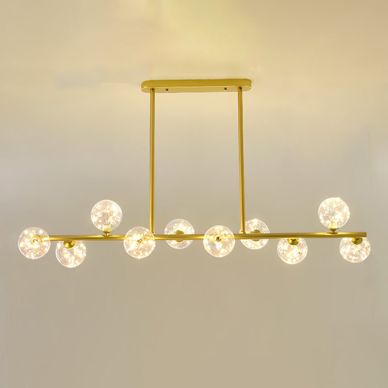 Zeitgenössischer Anhänger Lichter Globe Metal Island Kronleuchter mit Glasschatten