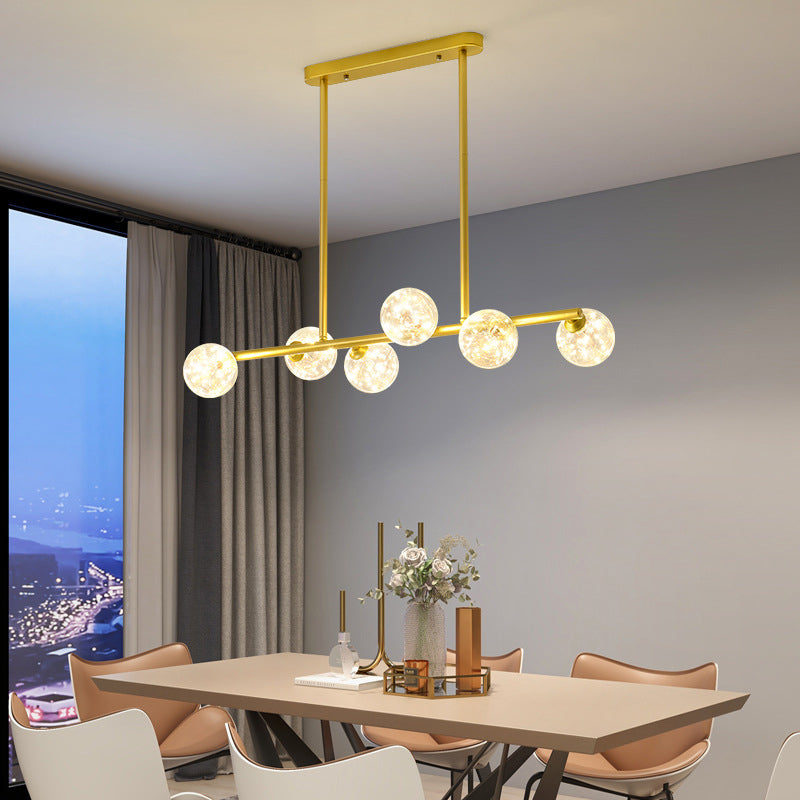 Zeitgenössischer Anhänger Lichter Globe Metal Island Kronleuchter mit Glasschatten