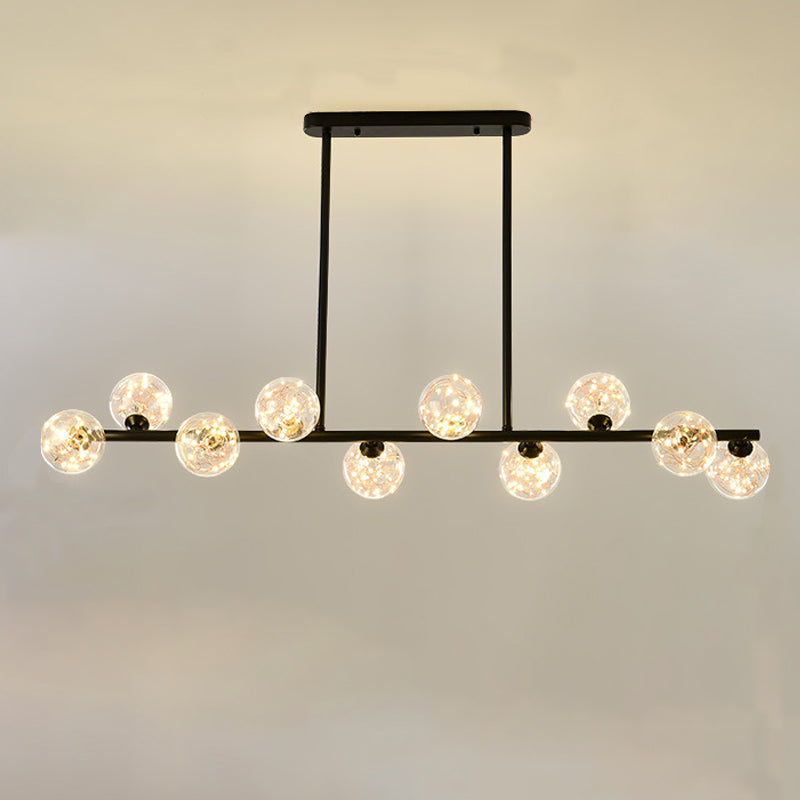 Zeitgenössischer Anhänger Lichter Globe Metal Island Kronleuchter mit Glasschatten