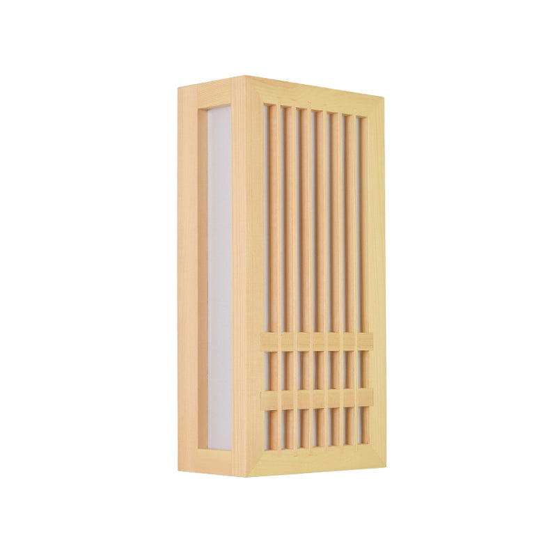 Luces de apliques de pared rectangular de estilo contemporáneo madera 1 lámpara de luz