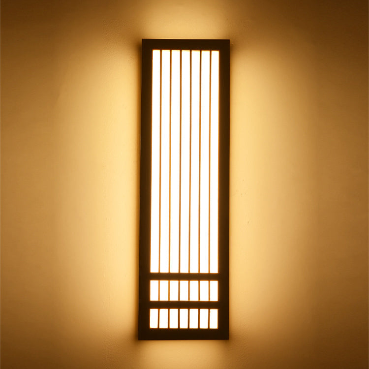 Luces de apliques de pared rectangular de estilo contemporáneo madera 1 lámpara de luz