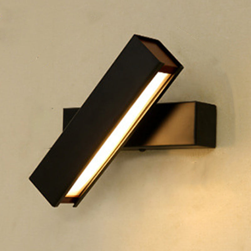Single Light Square Shade Wall Sconce Modern Simple Style Metal Wall Lighting