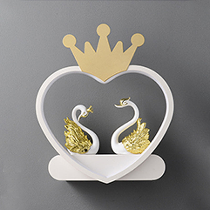Heart-shaped 1-Light Wall Sconce Kids Style Metal Wall Light Fixture without Decorations
