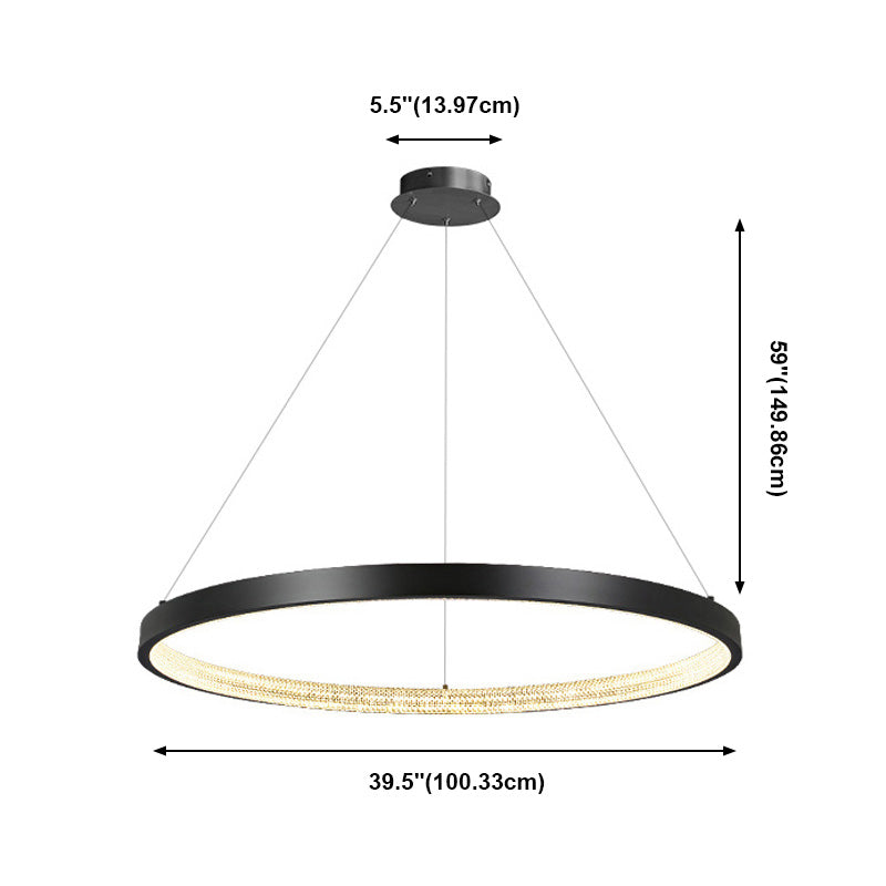 Minimalisme Noordse stijl LED Hangende kroonluchter licht cirkelvormig plafond kroonluchter