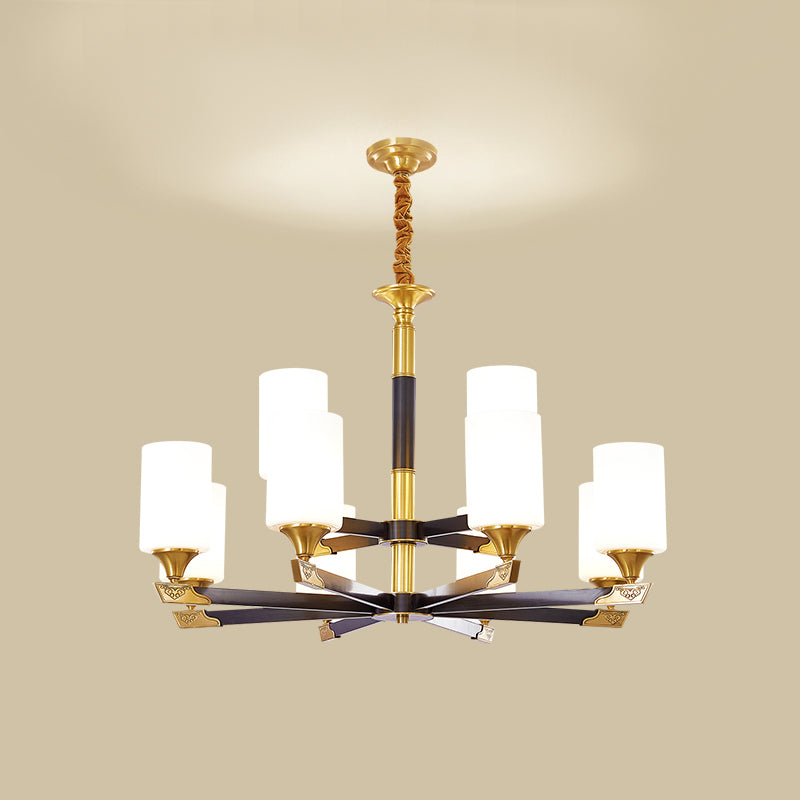 Modern Minimalism Style Cylindrical Hanging Chandelier Copper Ceiling Chandelier