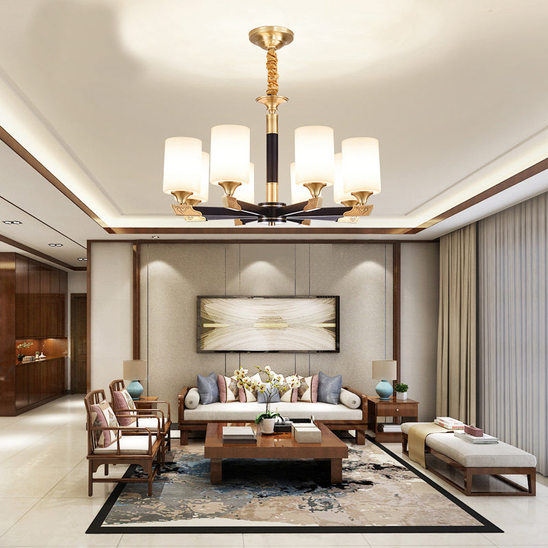 Modern Minimalism Style Cylindrical Hanging Chandelier Copper Ceiling Chandelier