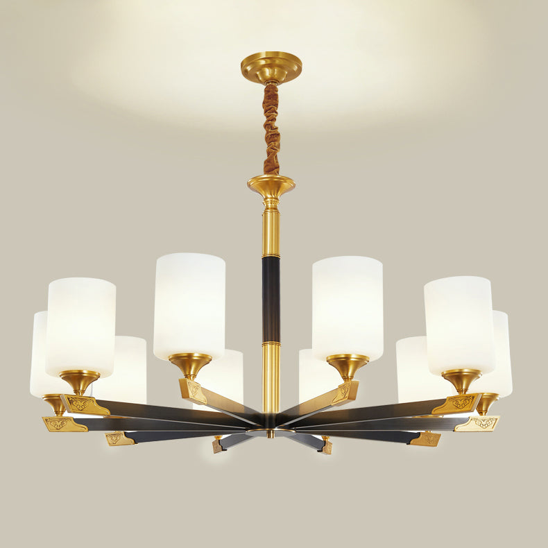 Modern Minimalism Style Cylindrical Hanging Chandelier Copper Ceiling Chandelier