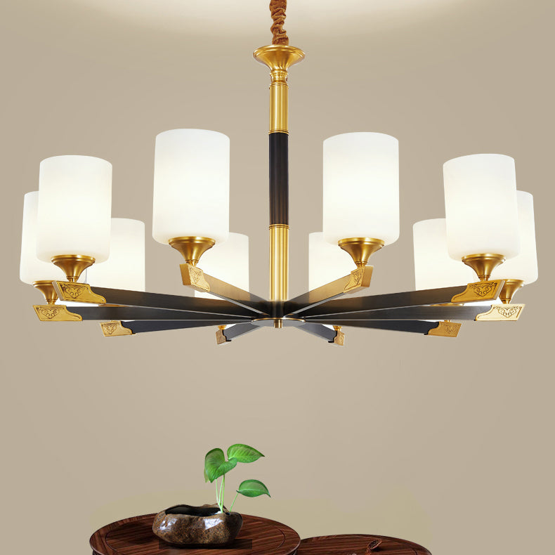 Modern Minimalism Style Cylindrical Hanging Chandelier Copper Ceiling Chandelier