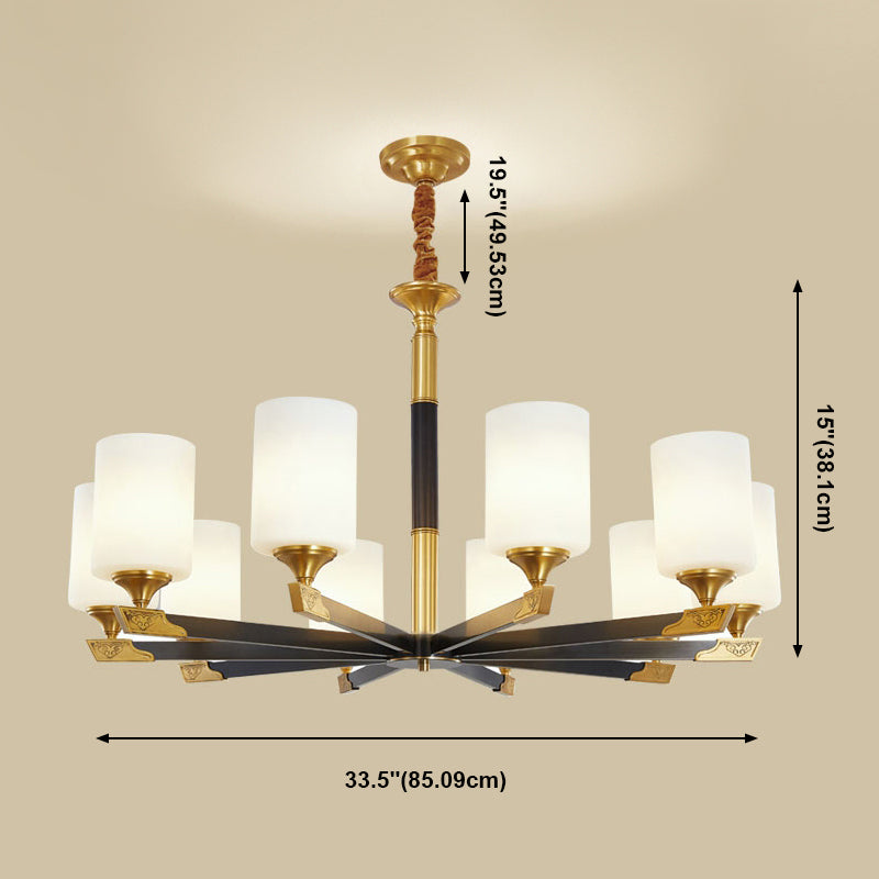 Modern Minimalism Style Cylindrical Hanging Chandelier Copper Ceiling Chandelier