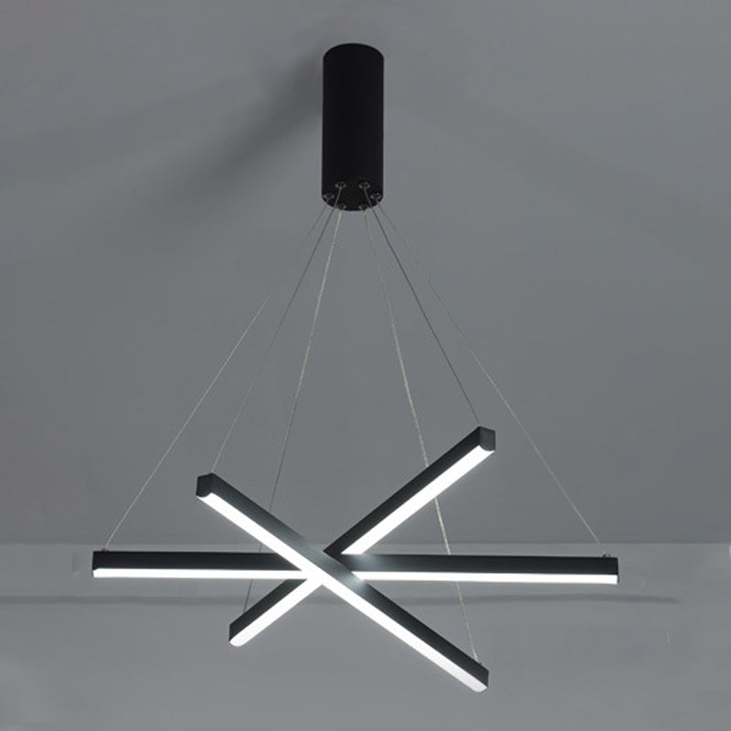 Modern Style Metal Hanging Light Fixtures Linear Multi Lights Suspension Light