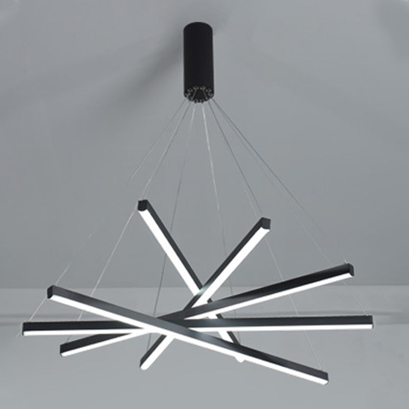 Modern Style Metal Hanging Light Fixtures Linear Multi Lights Suspension Light