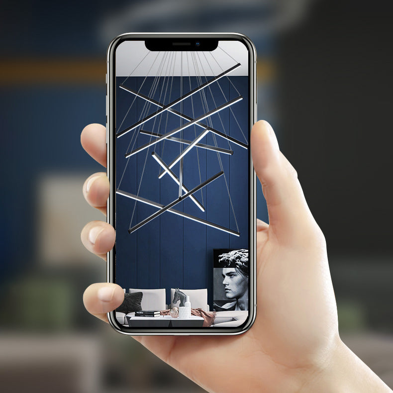 Modern Style Metal Hanging Light Fixtures Linear Multi Lights Suspension Light