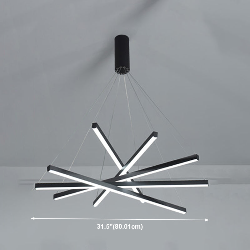 Modern Style Metal Hanging Light Fixtures Linear Multi Lights Suspension Light