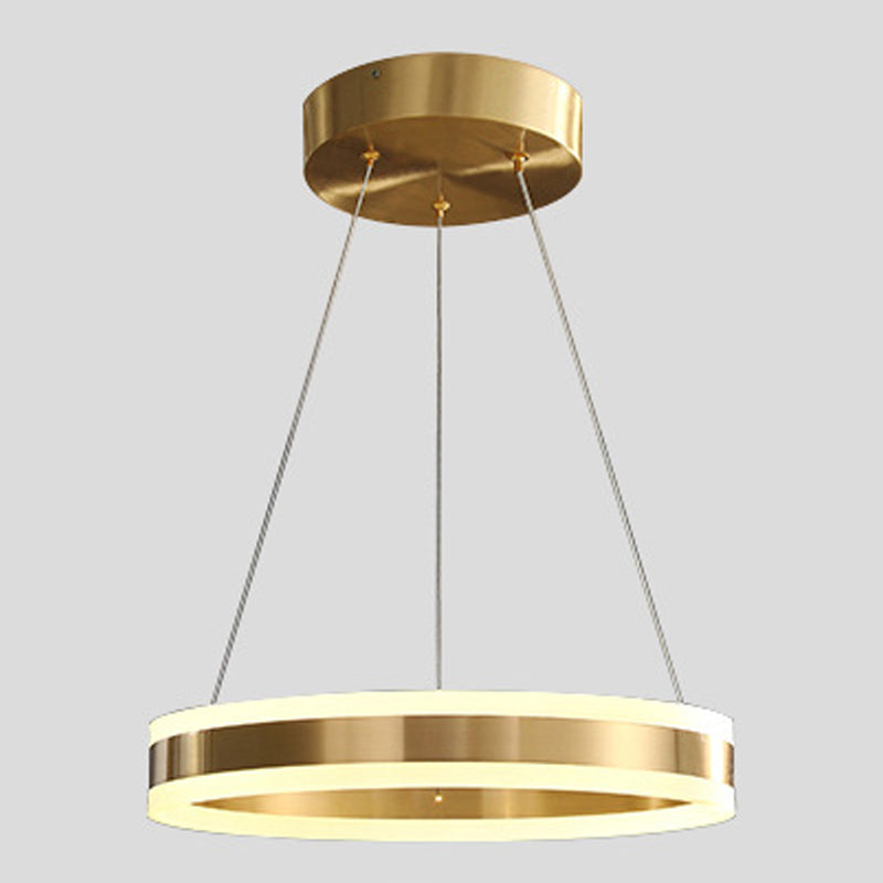 Circular Metal Hanging Ceiling Light Modern Style Suspension Pendant Lighting