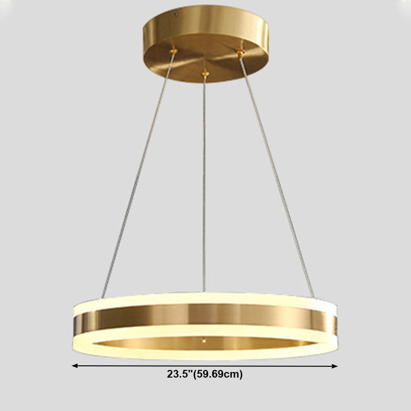 Circular Metal Hanging Ceiling Light Modern Style Suspension Pendant Lighting