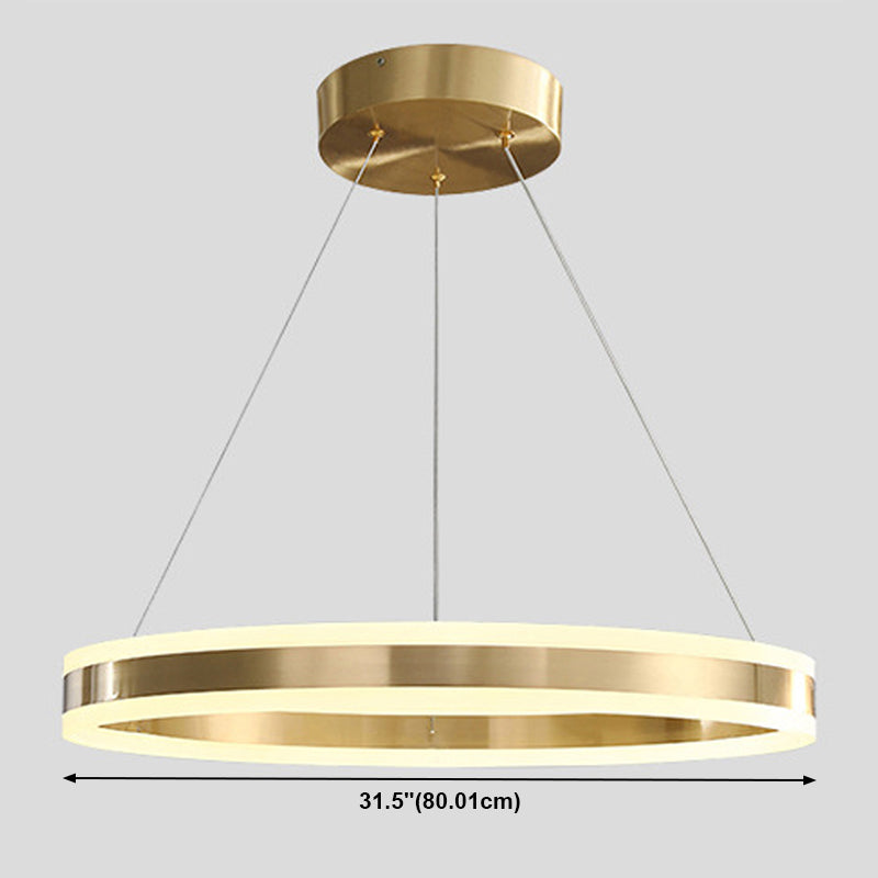 Circular Metal Hanging Ceiling Light Modern Style Suspension Pendant Lighting