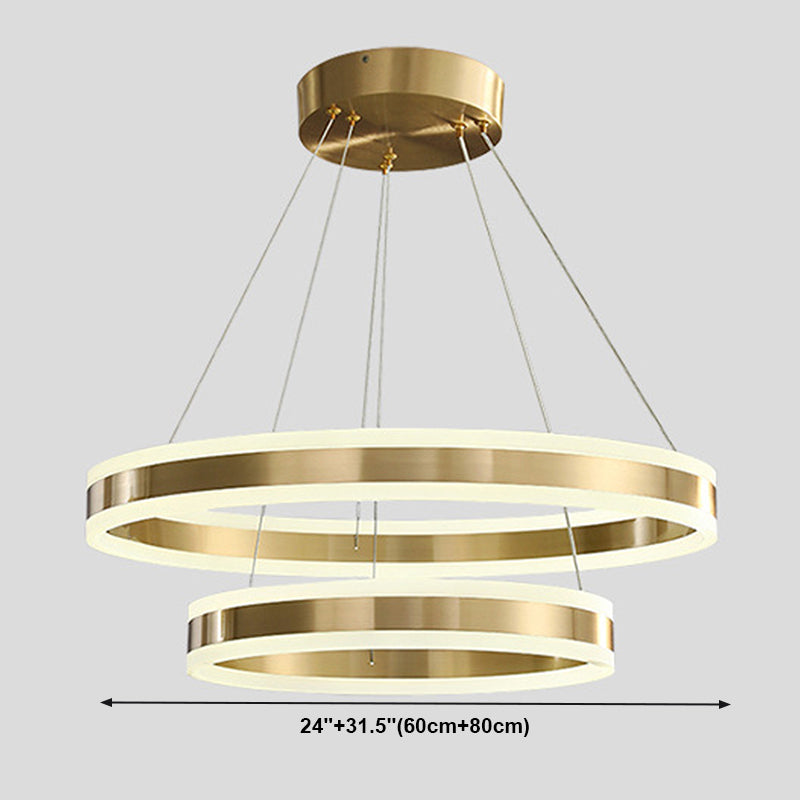 Circular Metal Hanging Ceiling Light Modern Style Suspension Pendant Lighting